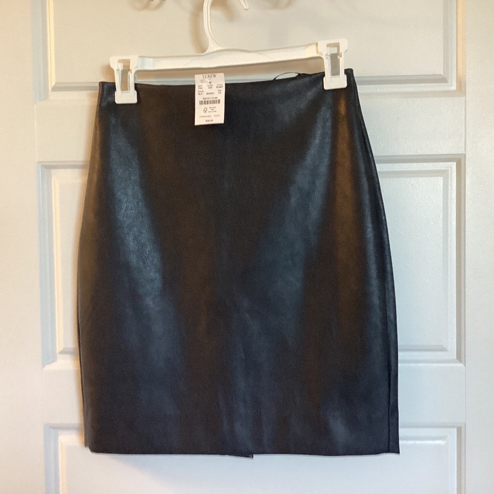 J Crew Faux Leather A Line skirt